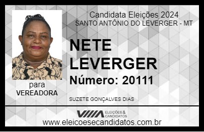 Candidato NETE LEVERGER 2024 - SANTO ANTÔNIO DO LEVERGER - Eleições