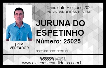 Candidato JURUNA DO ESPETINHO 2024 - NOVA BANDEIRANTES - Eleições