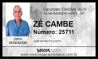 Candidato ZÉ CAMBE 2024 - NOVA BANDEIRANTES - Eleições