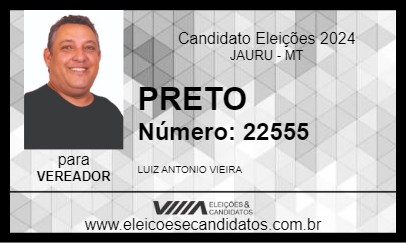 Candidato PRETO 2024 - JAURU - Eleições