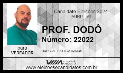 Candidato PROF. DODÔ 2024 - JAURU - Eleições