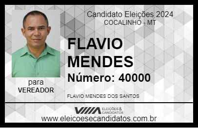 Candidato FLAVIO MENDES 2024 - COCALINHO - Eleições