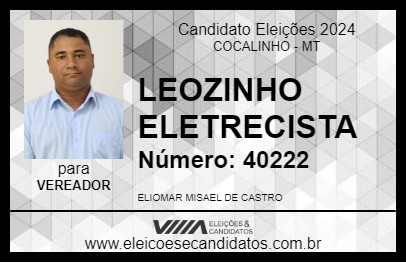 Candidato LEOZINHO ELETRECISTA 2024 - COCALINHO - Eleições