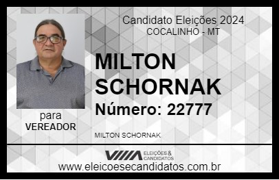 Candidato MILTON SCHORNAK 2024 - COCALINHO - Eleições