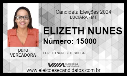 Candidato ELIZETH NUNES 2024 - LUCIARA - Eleições