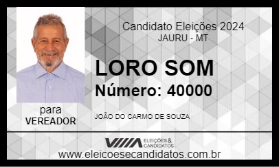 Candidato LORO SOM 2024 - JAURU - Eleições