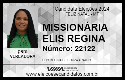 Candidato MISSIONÁRIA ELIS REGINA 2024 - FELIZ NATAL - Eleições