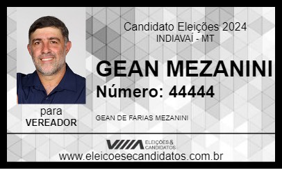 Candidato GEAN MEZANINI 2024 - INDIAVAÍ - Eleições