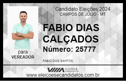 Candidato FABIO DIAS CALÇADOS 2024 - CAMPOS DE JÚLIO - Eleições