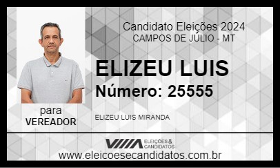 Candidato ELIZEU LUIS 2024 - CAMPOS DE JÚLIO - Eleições