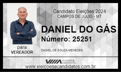 Candidato DANIEL DO GÁS 2024 - CAMPOS DE JÚLIO - Eleições