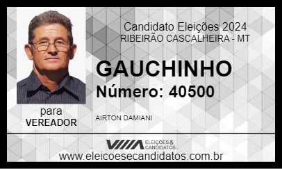 Candidato GAUCHINHO 2024 - RIBEIRÃO CASCALHEIRA - Eleições