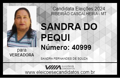 Candidato SANDRA DO PEQUI 2024 - RIBEIRÃO CASCALHEIRA - Eleições