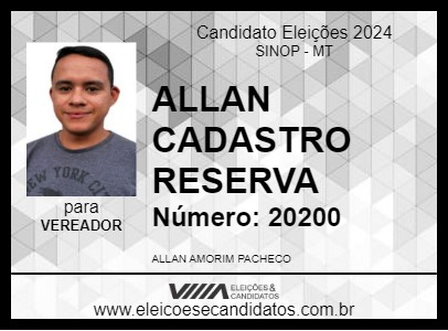 Candidato ALLAN CADASTRO RESERVA 2024 - SINOP - Eleições