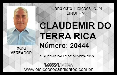 Candidato CLAUDEMIR DO TERRA RICA 2024 - SINOP - Eleições