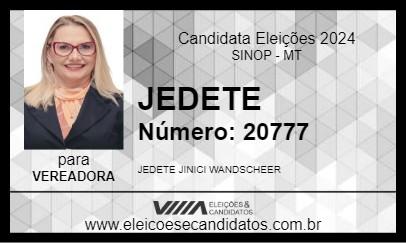 Candidato JEDETE 2024 - SINOP - Eleições