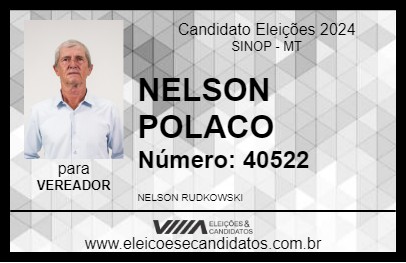 Candidato NELSON POLACO 2024 - SINOP - Eleições