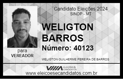 Candidato WELIGTON BARROS 2024 - SINOP - Eleições