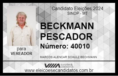 Candidato BECKMANN PESCADOR 2024 - SINOP - Eleições