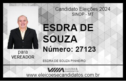 Candidato ESDRA DE SOUZA 2024 - SINOP - Eleições