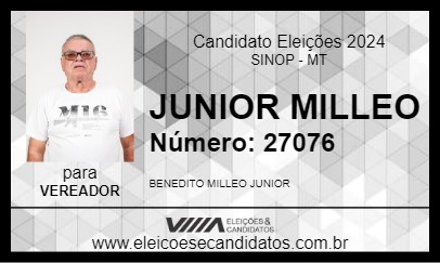 Candidato JUNIOR MILLEO 2024 - SINOP - Eleições