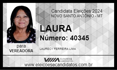 Candidato LAURA 2024 - NOVO SANTO ANTÔNIO - Eleições