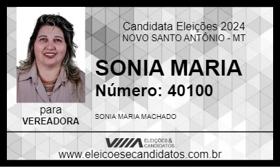 Candidato SONIA MARIA 2024 - NOVO SANTO ANTÔNIO - Eleições