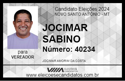 Candidato JOCIMAR SABINO 2024 - NOVO SANTO ANTÔNIO - Eleições