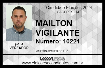 Candidato MAILTON VIGILANTE 2024 - CÁCERES - Eleições