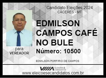 Candidato EDMILSON  CAMPOS CAFÉ NO BULE 2024 - CÁCERES - Eleições