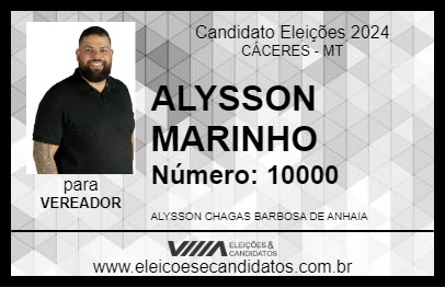 Candidato ALYSSON MARINHO 2024 - CÁCERES - Eleições