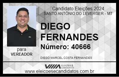 Candidato DIEGO FERNANDES 2024 - SANTO ANTÔNIO DO LEVERGER - Eleições