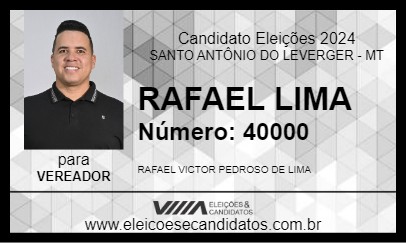 Candidato RAFAEL LIMA 2024 - SANTO ANTÔNIO DO LEVERGER - Eleições