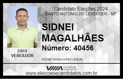 Candidato SIDNEI MAGALHÃES 2024 - SANTO ANTÔNIO DO LEVERGER - Eleições