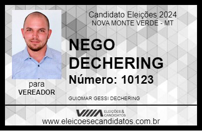 Candidato NEGO DECHERING 2024 - NOVA MONTE VERDE - Eleições