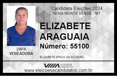 Candidato ELIZABETE ARAGUAIA 2024 - NOVA MONTE VERDE - Eleições