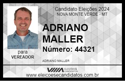 Candidato ADRIANO MALLER 2024 - NOVA MONTE VERDE - Eleições