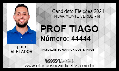 Candidato PROF TIAGO 2024 - NOVA MONTE VERDE - Eleições