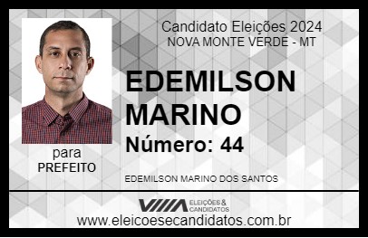 Candidato EDEMILSON MARINO 2024 - NOVA MONTE VERDE - Eleições