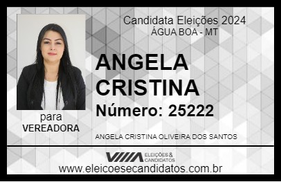 Candidato ANGELA CRISTINA 2024 - ÁGUA BOA - Eleições