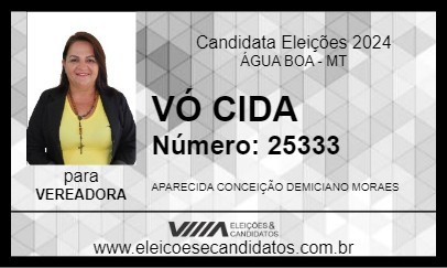 Candidato VÓ CIDA 2024 - ÁGUA BOA - Eleições