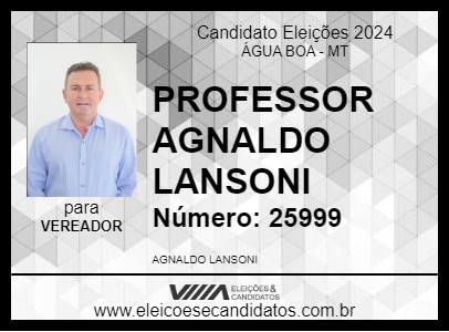 Candidato PROFESSOR AGNALDO LANSONI 2024 - ÁGUA BOA - Eleições