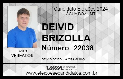 Candidato DEIVID BRIZOLLA 2024 - ÁGUA BOA - Eleições