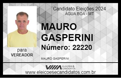 Candidato MAURO GASPERINI 2024 - ÁGUA BOA - Eleições