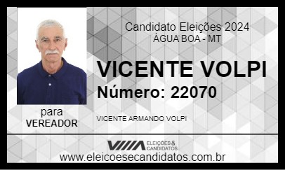 Candidato VICENTE VOLPI 2024 - ÁGUA BOA - Eleições