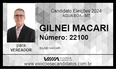 Candidato GILNEI MACARI 2024 - ÁGUA BOA - Eleições