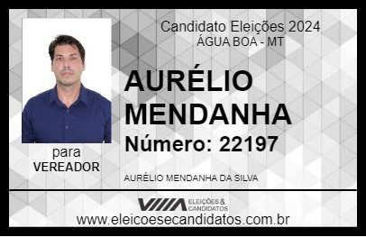 Candidato AURÉLIO MENDANHA 2024 - ÁGUA BOA - Eleições