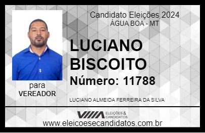 Candidato LUCIANO BISCOITO 2024 - ÁGUA BOA - Eleições