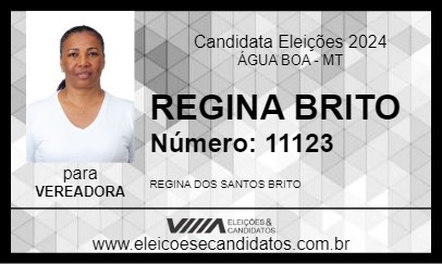 Candidato REGINA BRITO 2024 - ÁGUA BOA - Eleições