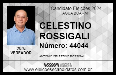 Candidato CELESTINO ROSSIGALI  2024 - ÁGUA BOA - Eleições